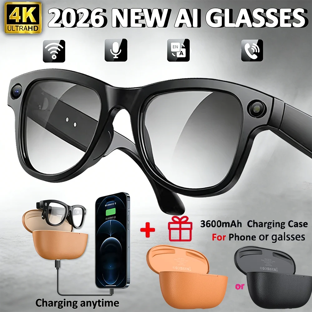 Новые умные AI-очки 2026 года с камерой 4K 800W, ChatGPT, фото и видео, зарядным кейсом 3600 мАч (Power Bank), 32 ГБ памяти, функцией перевода и музыкой, солнцезащитные очки
Новые умные AI-очки 2026 года с камерой 4K 800W, ChatGPT, фото и видео, зарядным кейсом 3600 мАч (Power Bank), 32 ГБ памяти, функцией перевода и музыкой, солнцезащитные очки