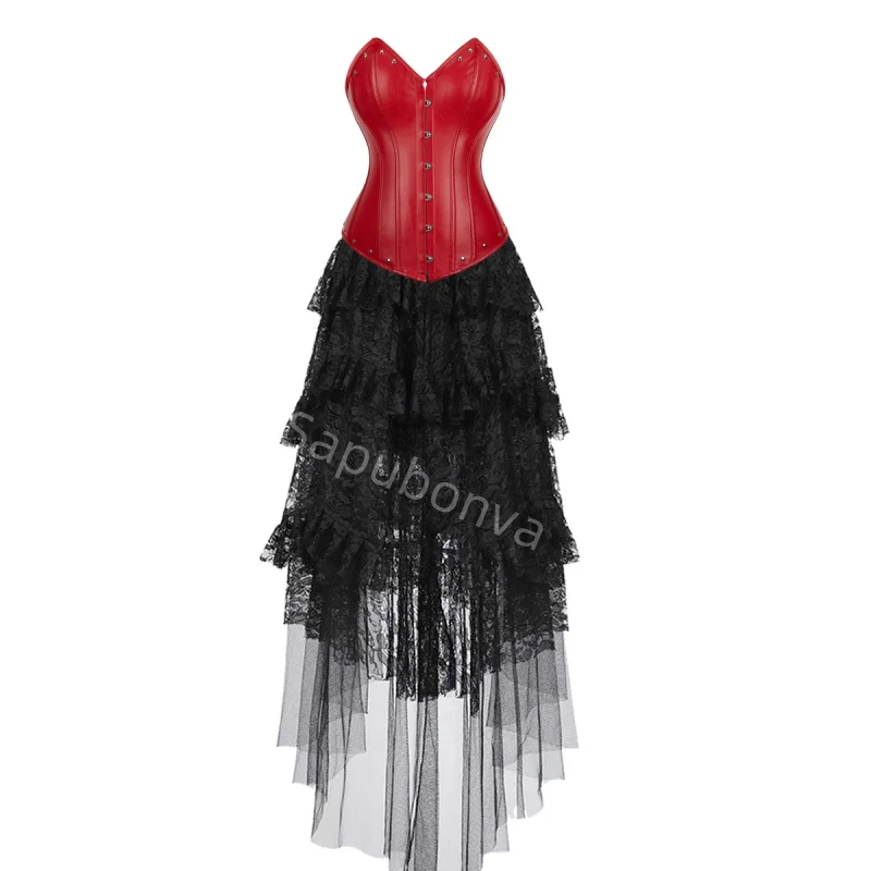 Корсетное платье с длинной кружевной юбкой и кожаным бюстье, костюм для вечеринки, сексуальный бурлеск, женский наряд, большие размеры, готика, Хэллоуин
Корсетное платье с длинной кружевной юбкой и кожаным бюстье, костюм для вечеринки, сексуальный бурлеск, женский наряд, большие размеры, готика, Хэллоуин