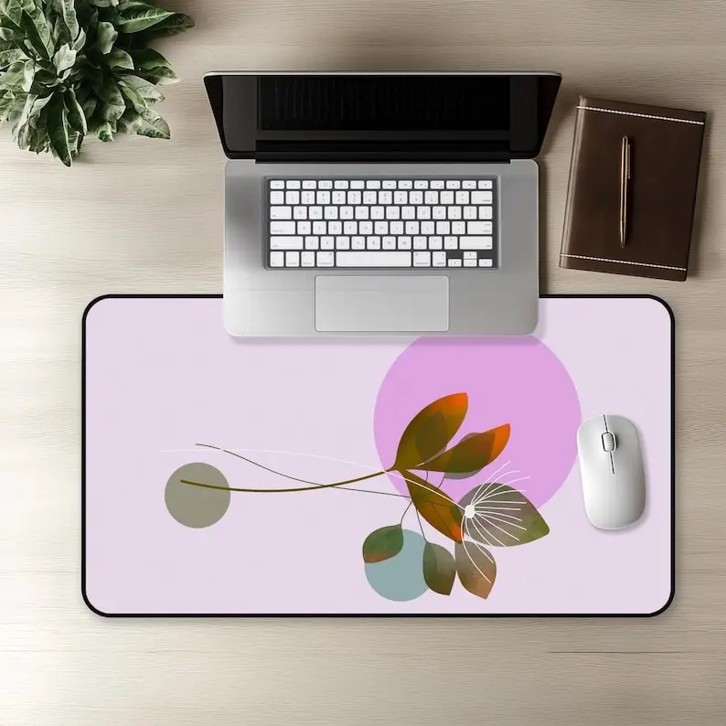 Minimalist Plant Abstract Leaf Deskmat,nature-inspired Mousepad,with Soft Art Tones of Lavender Purple,rose Pink, and Sage Green
Minimalist Plant Abstract Leaf Deskmat,nature-inspired Mousepad,with Soft Art Tones of Lavender Purple,rose Pink, and Sage Green