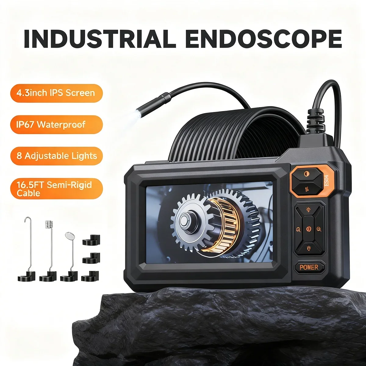 Borescope 8MM Single Lens Endoscope with Light 4.3" IPS 1920P HD Inspection Camera IP67 16.4FT Semi-Rigid Snake Cable for Sewer
Borescope 8MM Single Lens Endoscope with Light 4.3" IPS 1920P HD Inspection Camera IP67 16.4FT Semi-Rigid Snake Cable for Sewer
