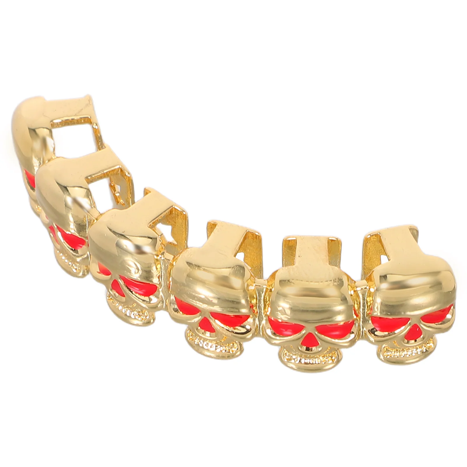 Golden Skull Shape Hip Hop Cap Grills Rapper Costume Fake Teeth Accessories Party Mouth Grill Jewelry For Men Women
Golden Skull Shape Hip Hop Cap Grills Rapper Costume Fake Teeth Accessories Party Mouth Grill Jewelry For Men Women