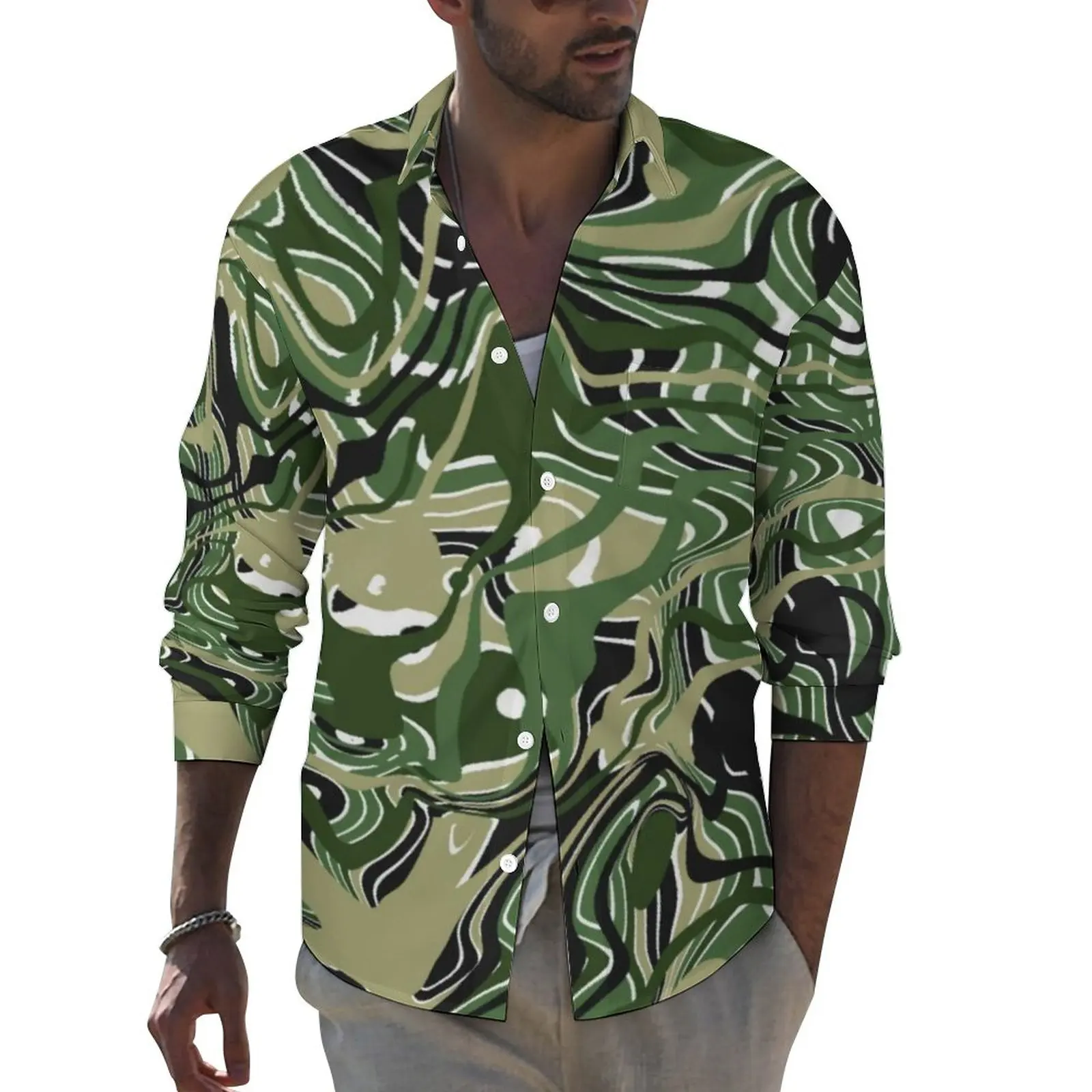 Abstract Print Aesthetic Casual Shirt Male Camo-like Liquid Shirt Autumn Novelty Blouses Long Sleeve Custom Oversize Tops
Abstract Print Aesthetic Casual Shirt Male Camo-like Liquid Shirt Autumn Novelty Blouses Long Sleeve Custom Oversize Tops
