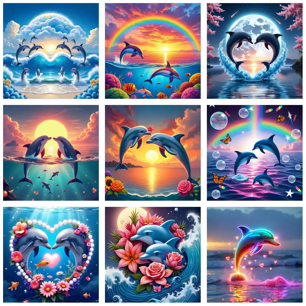 5D DIY Diamond Painting Ocean Waves Dolphins Full Round Diamond Embroidery Kits Coastal Picture Decoration
5D DIY Diamond Painting Ocean Waves Dolphins Full Round Diamond Embroidery Kits Coastal Picture Decoration