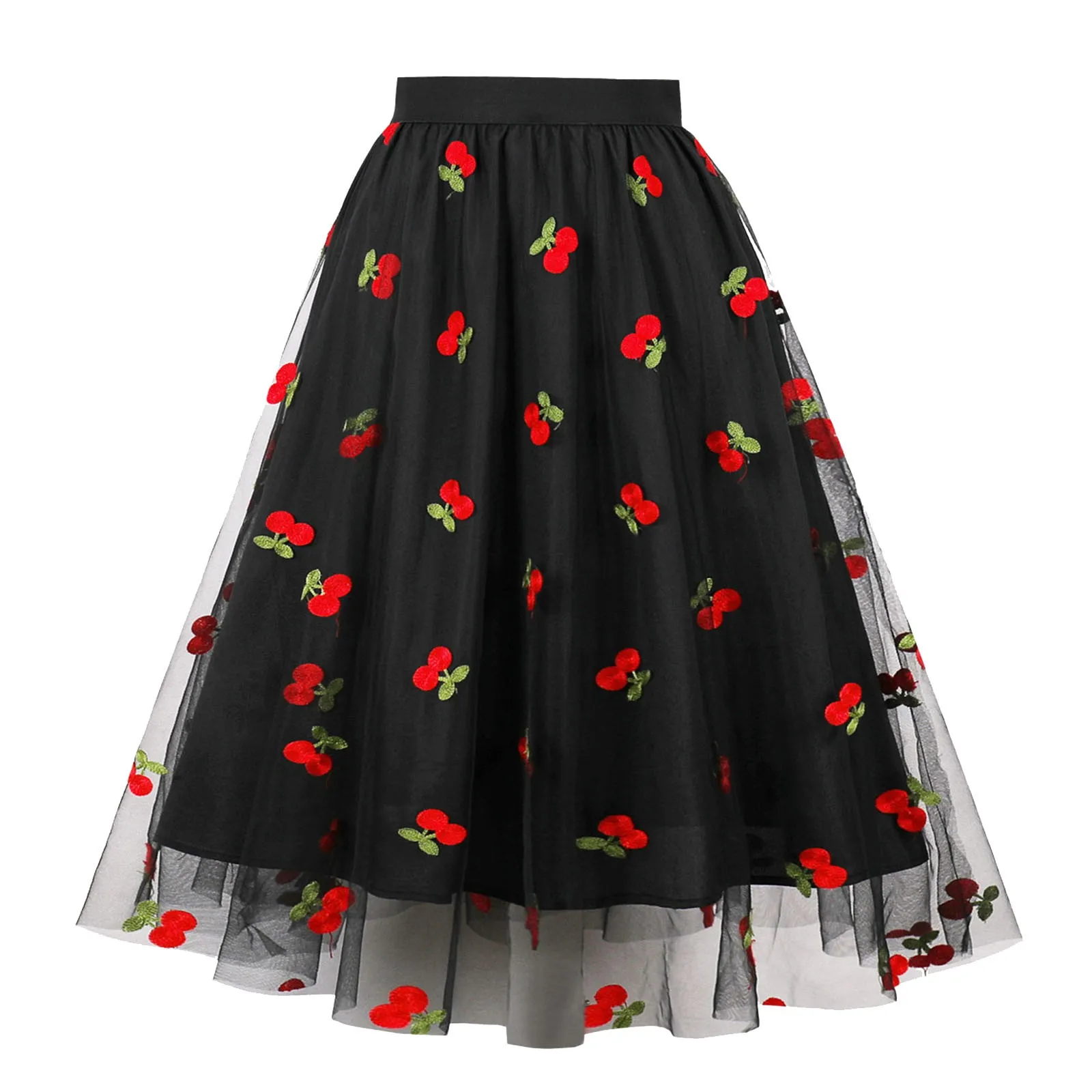 Ladies Vintage Cherry Cute Skirts Embroidered Mesh Overlay Women 2024 Spring Summer High Waist Black Pleated Long Skirt Costumes
Ladies Vintage Cherry Cute Skirts Embroidered Mesh Overlay Women 2024 Spring Summer High Waist Black Pleated Long Skirt Costumes