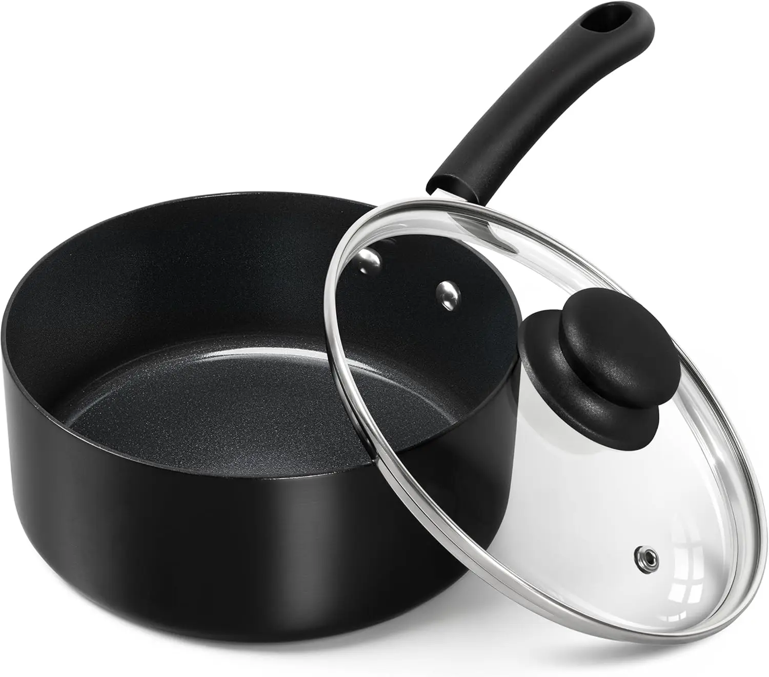 Nonstick 2 Quart Saucepan with Lid, Ceramic Small Sacuce pan, Easy to Clean, Non-Toxic Saucepan, 2QT, Black
Nonstick 2 Quart Saucepan with Lid, Ceramic Small Sacuce pan, Easy to Clean, Non-Toxic Saucepan, 2QT, Black