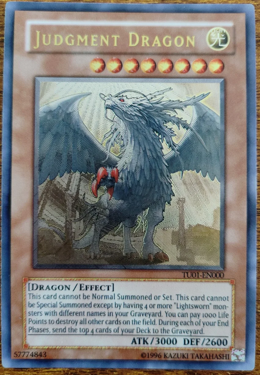 Yu-Gi-Oh Judgment Dragon TCG UTR TU01-EN000 Homemade Card(Not Original)
Yu-Gi-Oh Judgment Dragon TCG UTR TU01-EN000 Homemade Card(Not Original)
