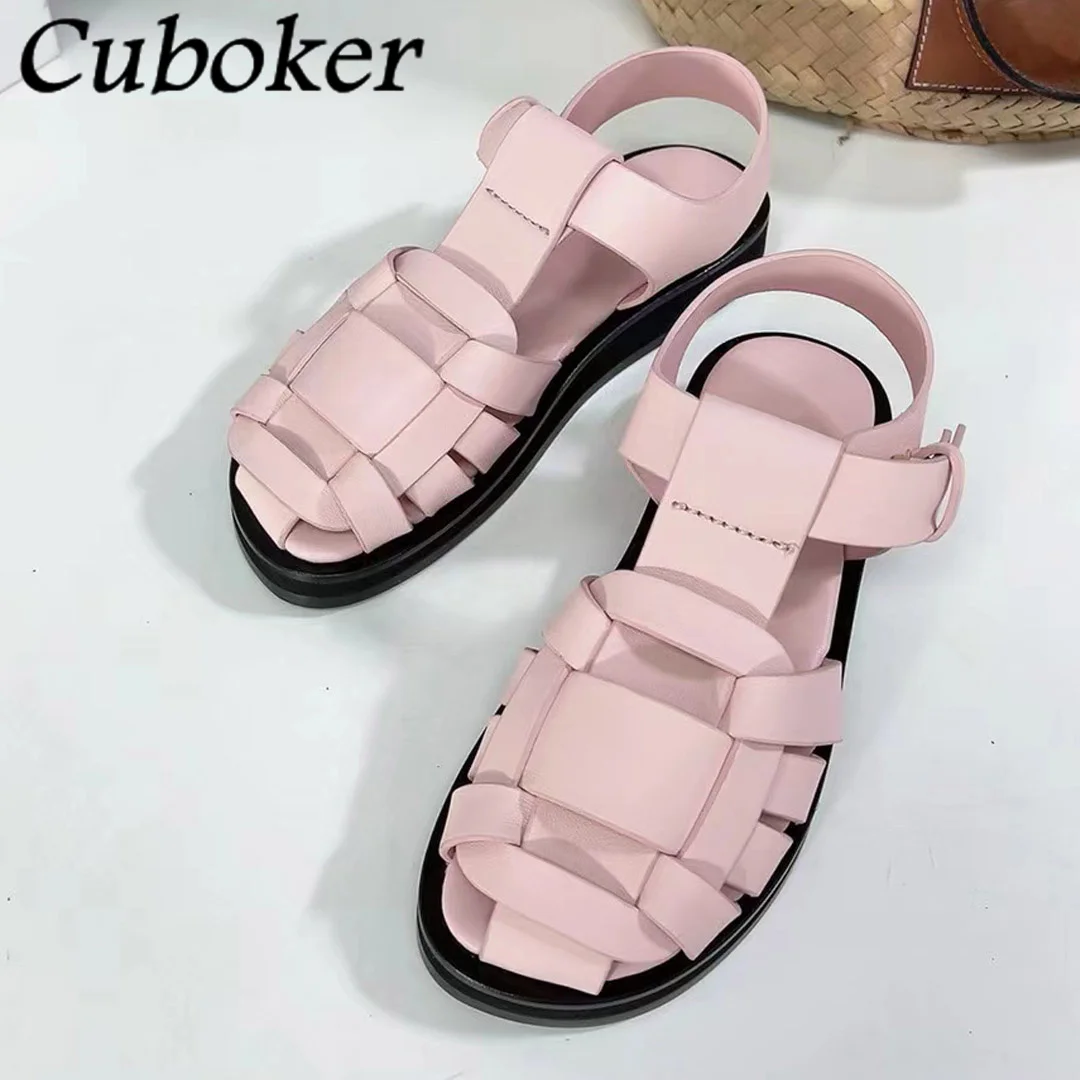 New Summer Runway Women Leather Weaving Sandals Flat Shoes For Women Buckle Ankle Strap Casual Ladies Dress Shoes mujersandalias
New Summer Runway Women Leather Weaving Sandals Flat Shoes For Women Buckle Ankle Strap Casual Ladies Dress Shoes mujersandalias