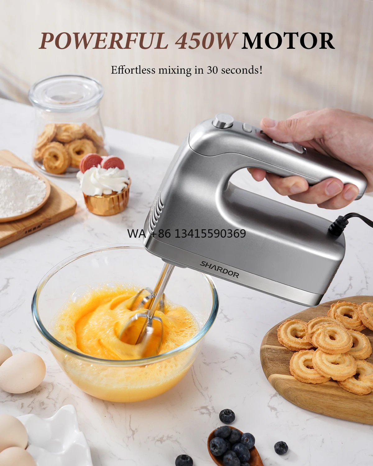 Professional 9 Speed Digital Electric Hand Mixer with High Performance DC Motor Handheld Blender Mixer
Professional 9 Speed Digital Electric Hand Mixer with High Performance DC Motor Handheld Blender Mixer