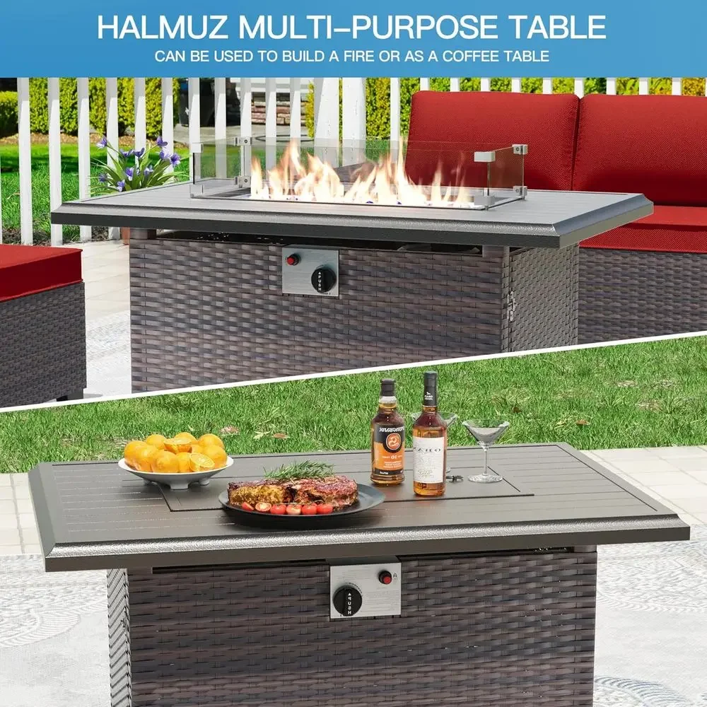 Special Offer7-Piece Outdoor Patio Furniture Set With 43 Gas Fire Pit Table, PE Rattan Wicker Sofa Set, Non-Slip Cushions, Water
Special Offer7-Piece Outdoor Patio Furniture Set With 43 Gas Fire Pit Table, PE Rattan Wicker Sofa Set, Non-Slip Cushions, Water