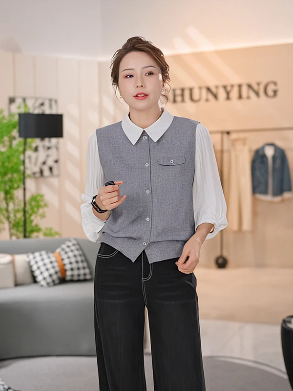 Женская повседневная тонкая блузка с отложным воротником Chenana, дышащая, комфортная, стандартного кроя, китайский бренд SY73C2727
Женская повседневная тонкая блузка с отложным воротником Chenana, дышащая, комфортная, стандартного кроя, китайский бренд SY73C2727