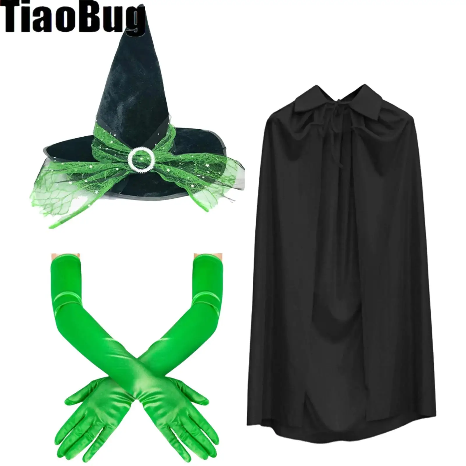 Women Halloween Witch Outfit Halloween Witches Cosplay Costume Cape Witch Hat Long Gloves with Or Without Lace Masks
Women Halloween Witch Outfit Halloween Witches Cosplay Costume Cape Witch Hat Long Gloves with Or Without Lace Masks