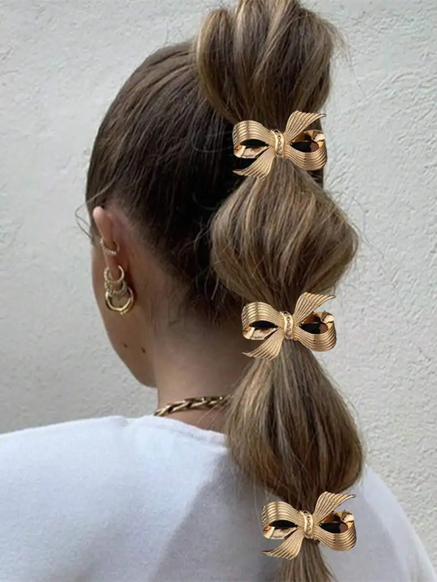 Womens Metal Bow Hair Ties For Summer Beach Vacation Styling
Womens Metal Bow Hair Ties For Summer Beach Vacation Styling