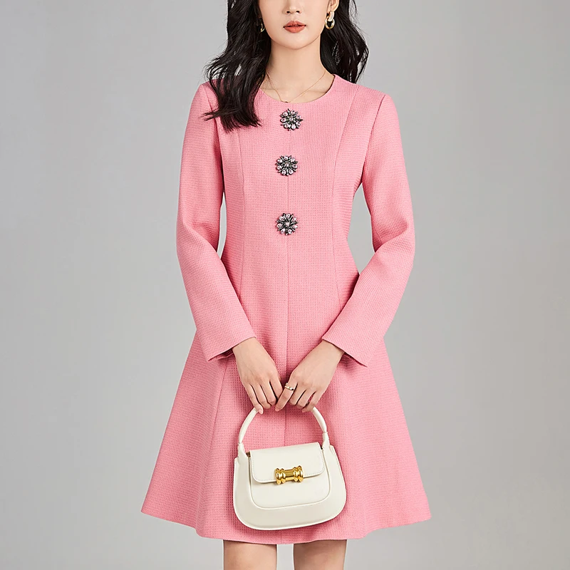 Spring Autumn Office Lady Vintage Tweed Dress Diamonds Elegant Fashion Dresses For Women Long Sleeve Women's Party Dress A-line
Spring Autumn Office Lady Vintage Tweed Dress Diamonds Elegant Fashion Dresses For Women Long Sleeve Women's Party Dress A-line