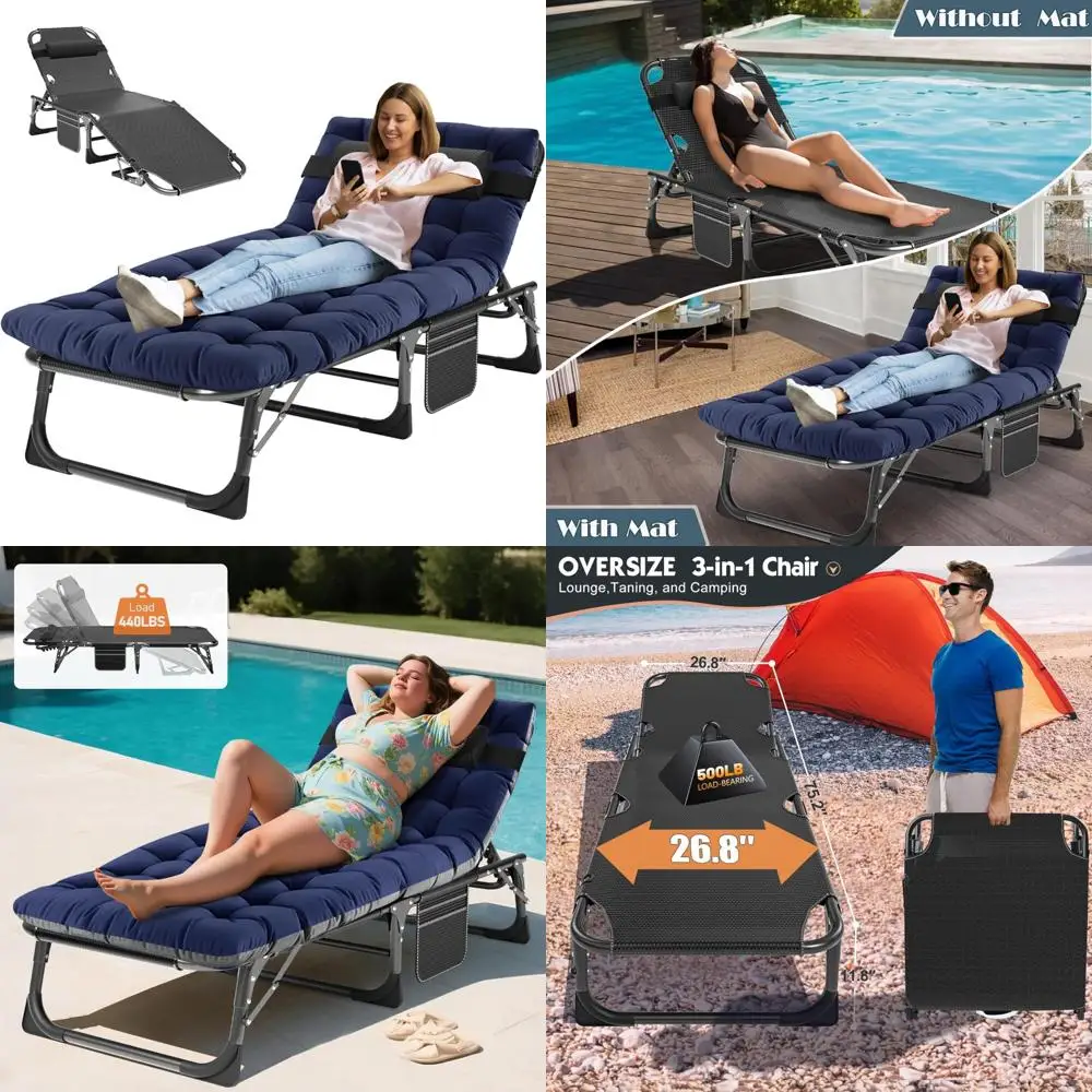 Сверхмощный 5-позиционный складной шезлонг для использования на открытом воздухе, у бассейна, пляже, лужайке
Сверхмощный 5-позиционный складной шезлонг для использования на открытом воздухе, у бассейна, пляже, лужайке