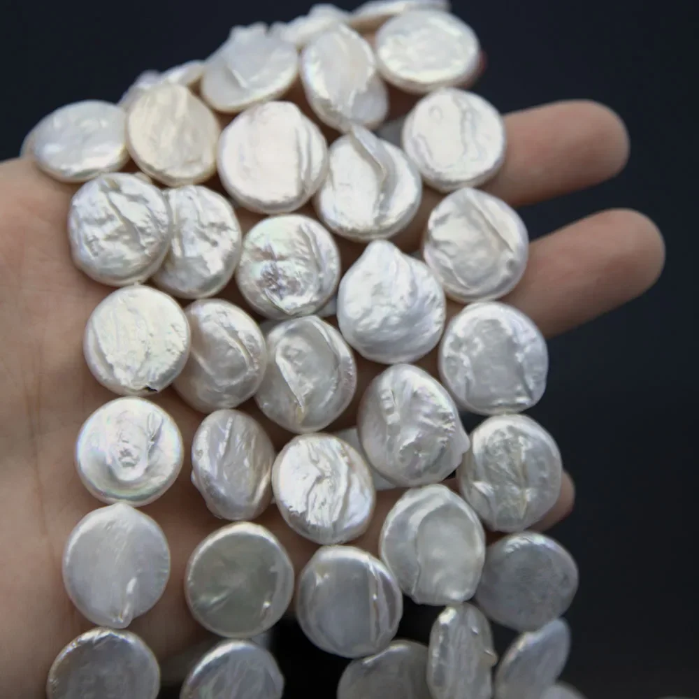 Flat Round 15-16mm Natural Freshwater Pearl Beads Button Shaped for Jewelry Making DIY Necklace Bracelet Earrings Length 40cm
Flat Round 15-16mm Natural Freshwater Pearl Beads Button Shaped for Jewelry Making DIY Necklace Bracelet Earrings Length 40cm
