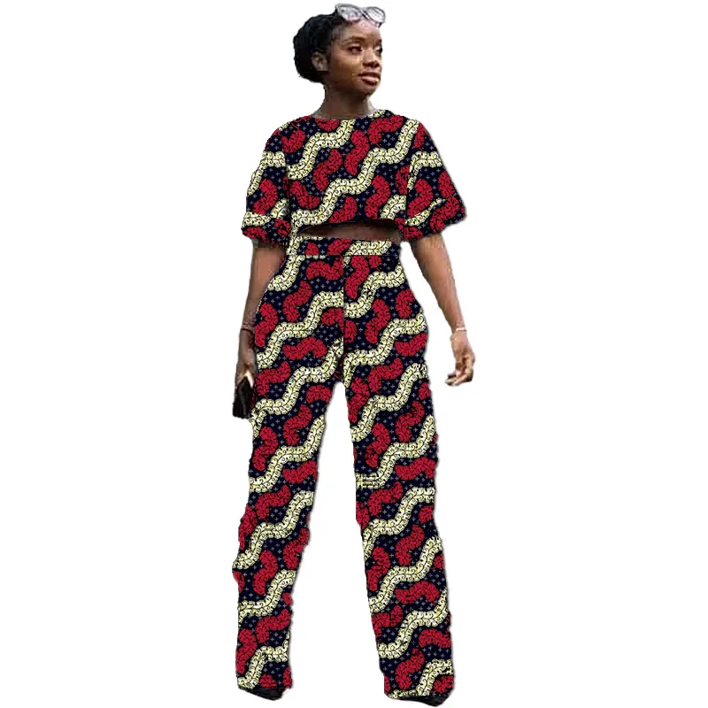 Customized Women African Suit Original Design Mini Tops Patch Straight Pants Nigerian Fashion Ladies' Fashion Combination Set
Customized Women African Suit Original Design Mini Tops Patch Straight Pants Nigerian Fashion Ladies' Fashion Combination Set