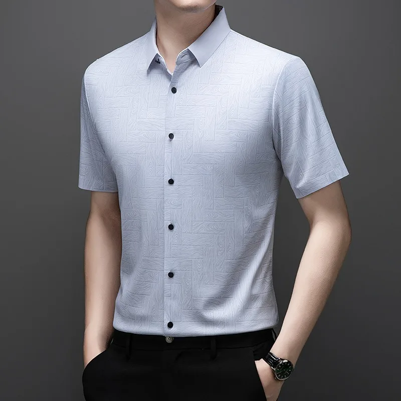 Premium Men 100% Mulberry Silk Shirts Business Anti Wrinkle Non-iron Elastic Tops Breathable High End Luxurious Man White Shirts
Premium Men 100% Mulberry Silk Shirts Business Anti Wrinkle Non-iron Elastic Tops Breathable High End Luxurious Man White Shirts