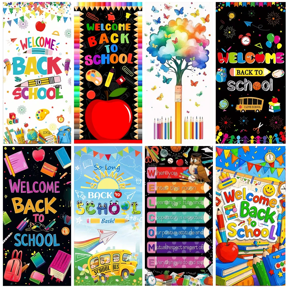 Welcome Back to School Backdrop School Start Door Banner Classroom Front Door Porch Sign Decoration Vinyl HangingBanner Supplies
Welcome Back to School Backdrop School Start Door Banner Classroom Front Door Porch Sign Decoration Vinyl HangingBanner Supplies