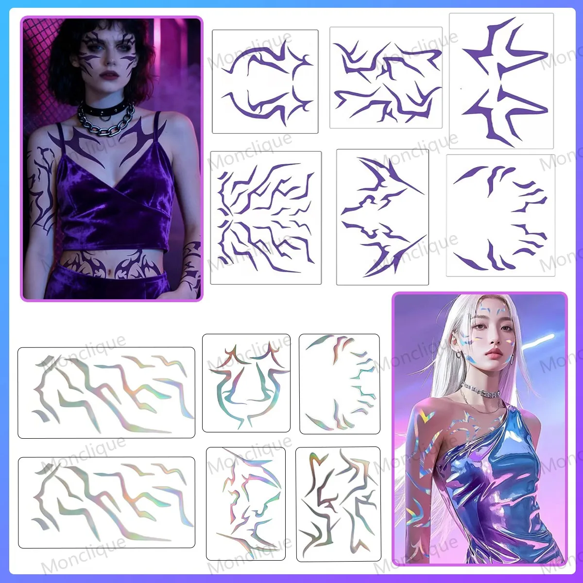 Waterproof Purple Tattoo Sticker Disposable Lightning Sticker Temporary Tattoo Stickers Cool Facial Decoration Halloween Cosplay
Waterproof Purple Tattoo Sticker Disposable Lightning Sticker Temporary Tattoo Stickers Cool Facial Decoration Halloween Cosplay