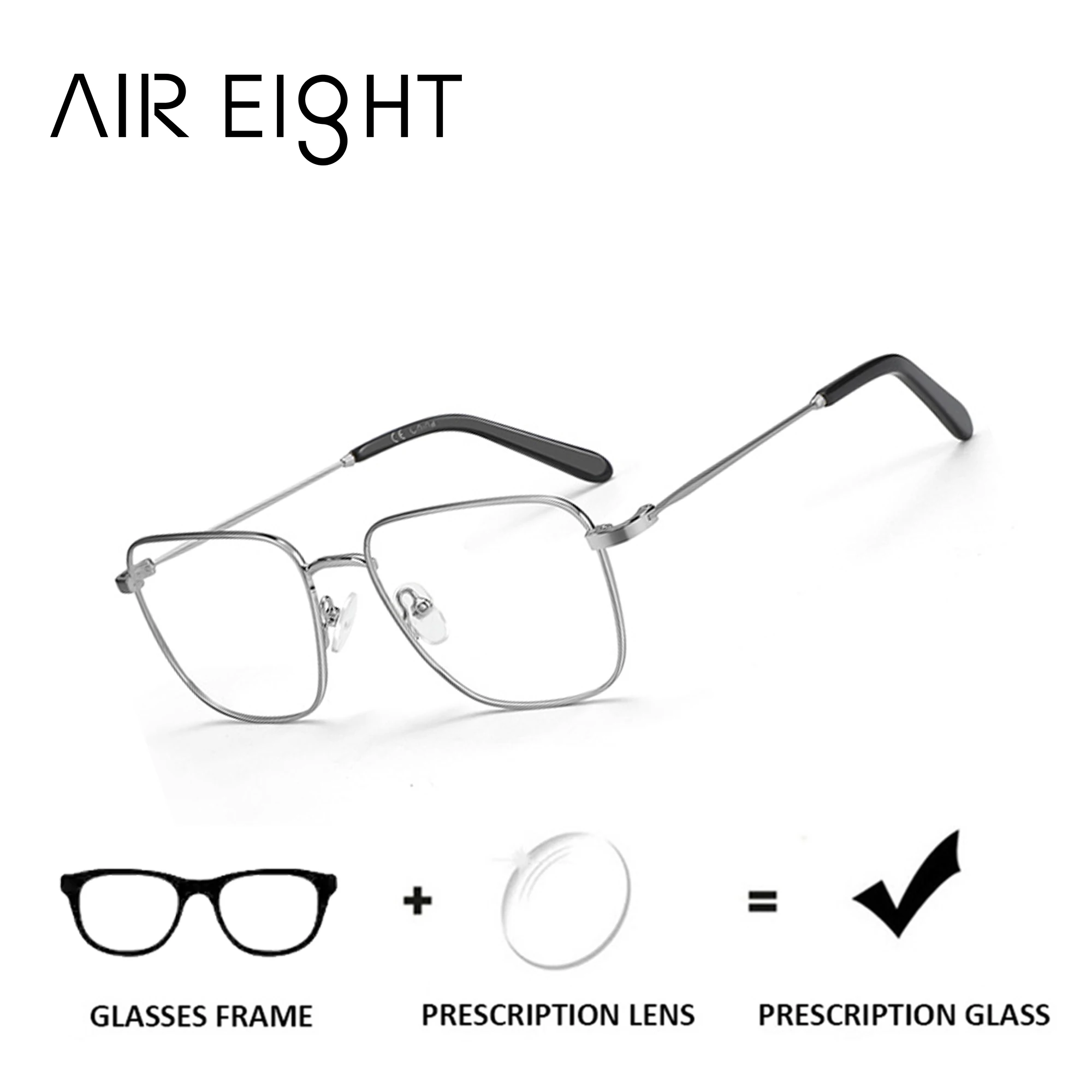 AIR EIGHT Square Prescription Glasses Men Metal Frame Progressive Lenses With Photochromic Myopia Correction
AIR EIGHT Square Prescription Glasses Men Metal Frame Progressive Lenses With Photochromic Myopia Correction