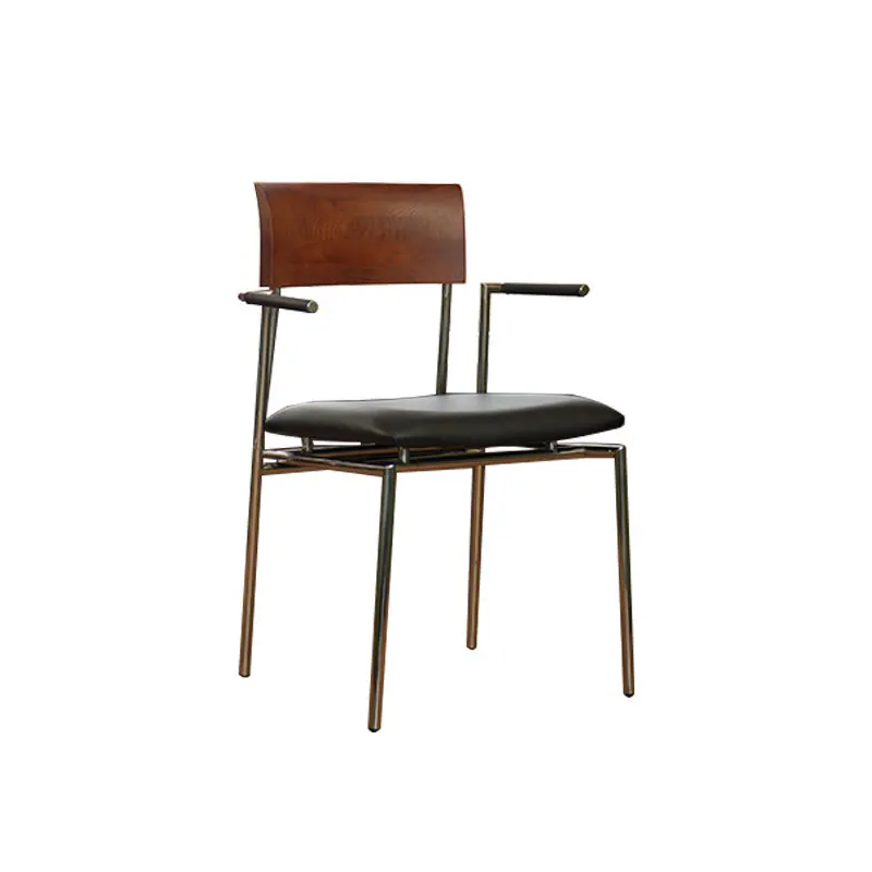 Wind solid wood backrest dining chair designer casual negotiation dining table and chair antique stainless steel armrest chair
Wind solid wood backrest dining chair designer casual negotiation dining table and chair antique stainless steel armrest chair