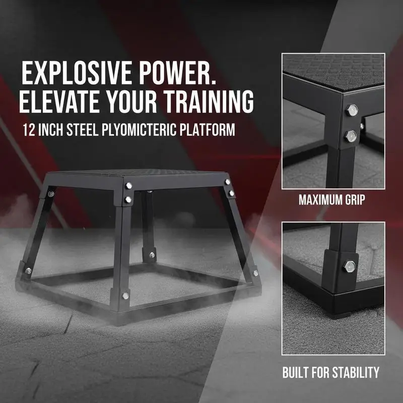 Steel Jumping Platform 12 Inch For Home Gym Training, Strength Conditioning, Agility Exercise, Heavy Duty Metal Construction Reinforced Frame Rubber Top Surface Black
Steel Jumping Platform 12 Inch For Home Gym Training, Strength Conditioning, Agility Exercise, Heavy Duty Metal Construction Reinforced Frame Rubber Top Surface Black