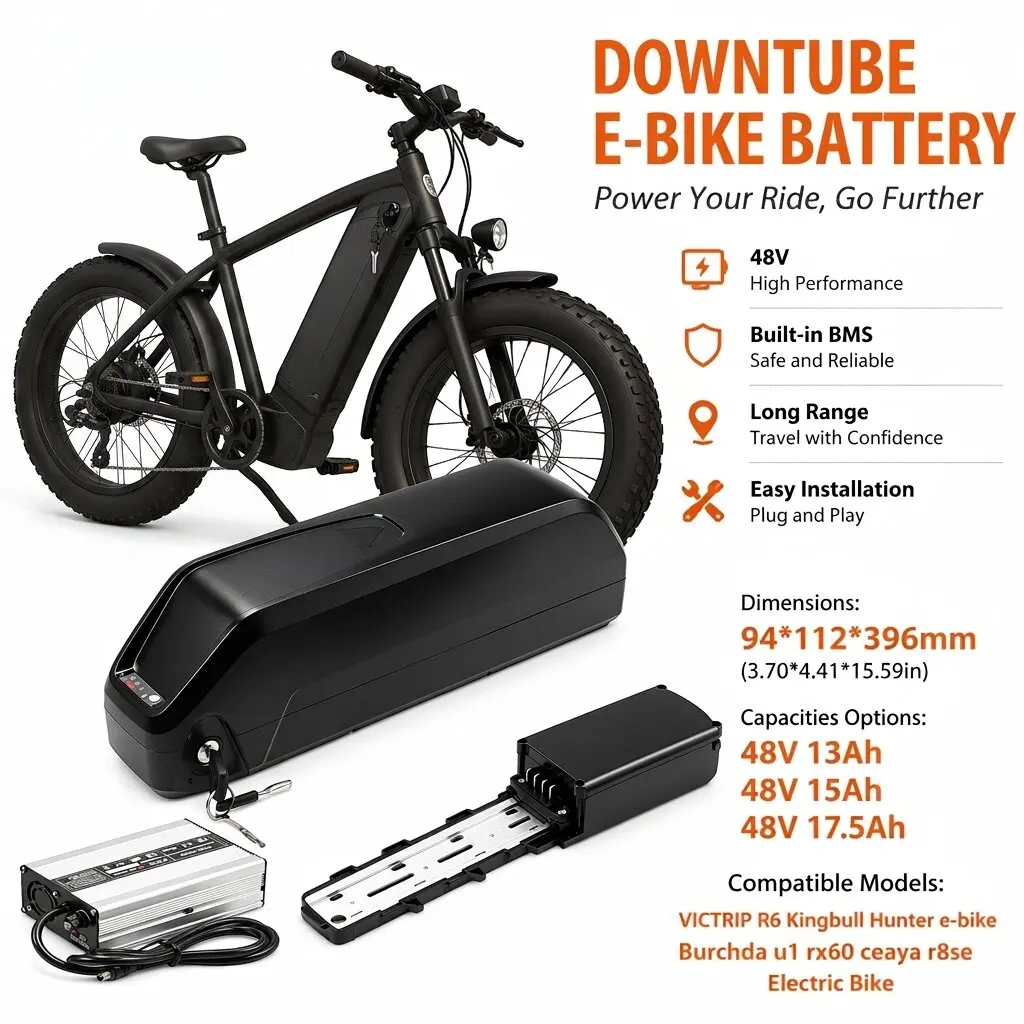 VICTRIP R6 Kingbull Hunter E-bike Battery 48V 13AH 15AH 17.5AH for Burchda u1 rx60 ceaya r8se Electric Bike
VICTRIP R6 Kingbull Hunter E-bike Battery 48V 13AH 15AH 17.5AH for Burchda u1 rx60 ceaya r8se Electric Bike