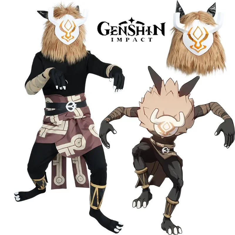 Костюм для косплея Hilichurl Game Genshin Impact Hilichurl, костюм для косплея, головной убор актера, костюмы на Хэллоуин для женщин и мужчин, унисекс
Костюм для косплея Hilichurl Game Genshin Impact Hilichurl, костюм для косплея, головной убор актера, костюмы на Хэллоуин для женщин и мужчин, унисекс