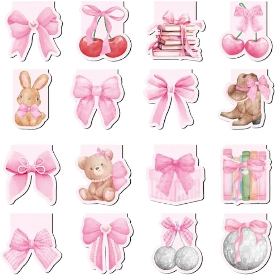 16PC Bow Magnetic Bookmark Gifts Coquete Book Mark Cute Bookmarks for Women Cherry Pink Magnet Bookmark Clips Gift for Girls St
16PC Bow Magnetic Bookmark Gifts Coquete Book Mark Cute Bookmarks for Women Cherry Pink Magnet Bookmark Clips Gift for Girls St