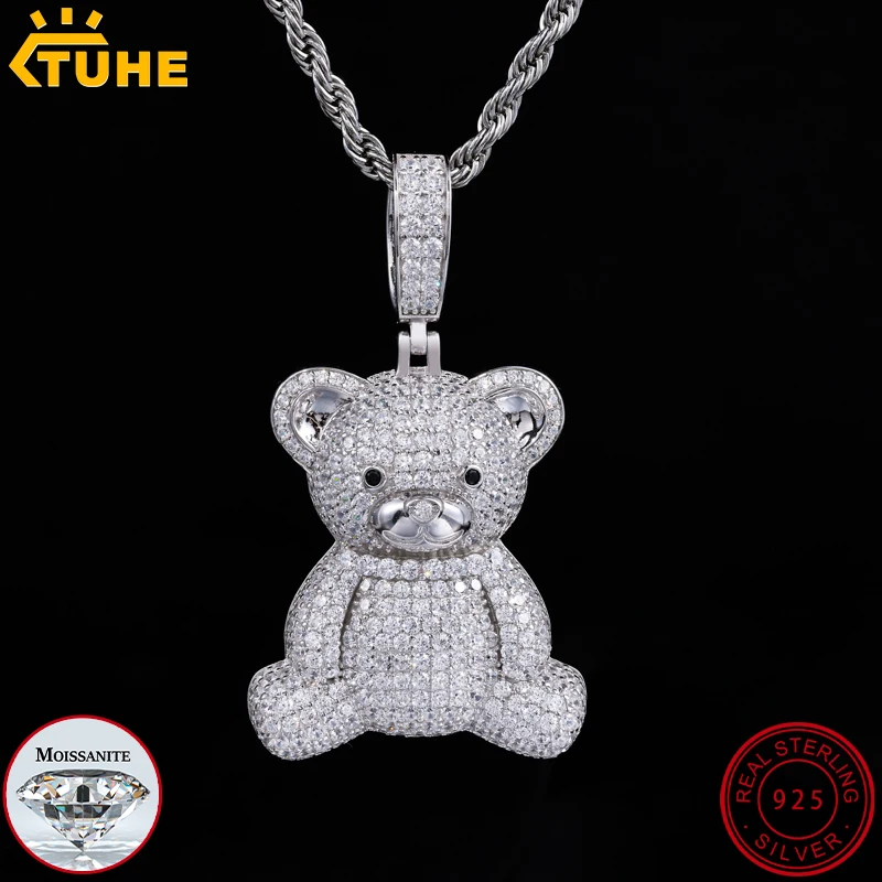 TUHE New 925 Silver Bear pendant Moissanite Classic Hip Hop Pendant Punk Hiphop/Rock For Men Hip Hop Jewelry Party Gifts
TUHE New 925 Silver Bear pendant Moissanite Classic Hip Hop Pendant Punk Hiphop/Rock For Men Hip Hop Jewelry Party Gifts