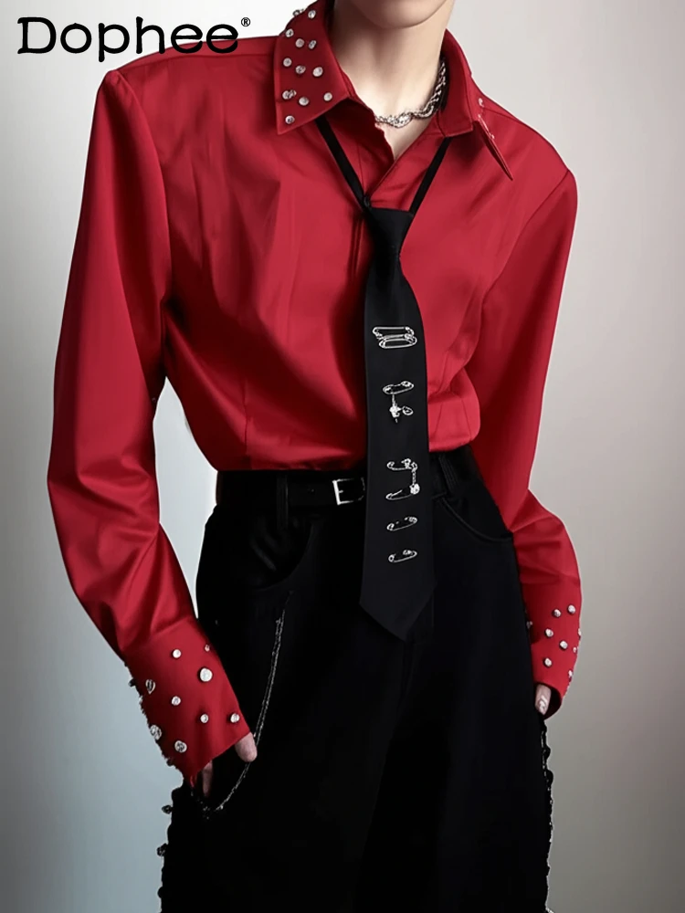 Men's 2025 Spring Autumn New Niche Design High-end Tops Men's Handsome Shirts Handmade Rhinestone Long-sleeve Splicing Shirts
Men's 2025 Spring Autumn New Niche Design High-end Tops Men's Handsome Shirts Handmade Rhinestone Long-sleeve Splicing Shirts