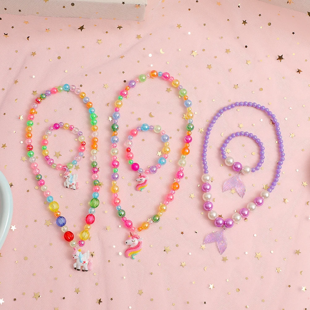 3Sets Kids Jewelry Set Beaded Necklace Bracelet Creative Style Birthday Party Gift Children's Jewelry for Little Girls
3Sets Kids Jewelry Set Beaded Necklace Bracelet Creative Style Birthday Party Gift Children's Jewelry for Little Girls
