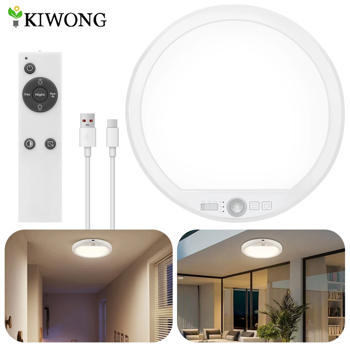 Перезаряжаемый потолочный светильник 5000 мАч с батарейным питанием, беспроводной потолочный светильник с датчиком движения и пультом дистанционного управления для гардероба, душа, сарая, зала
Перезаряжаемый потолочный светильник 5000 мАч с батарейным питанием, беспроводной потолочный светильник с датчиком движения и пультом дистанционного управления для гардероба, душа, сарая, зала