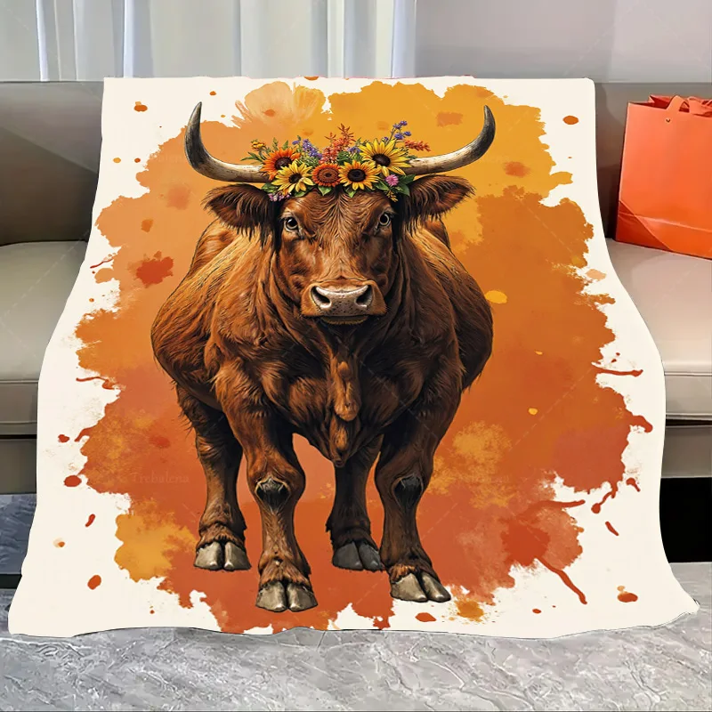 1 шт. фланелевое одеяло «Яркое цветочное одеяло с быком» — яркий оранжевый дизайн «всплеск» 
1 шт. фланелевое одеяло «Яркое цветочное одеяло с быком» — яркий оранжевый дизайн «всплеск»
