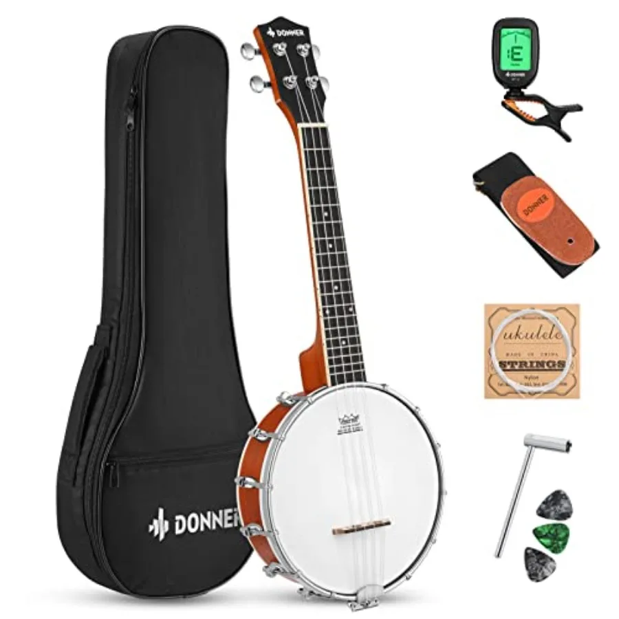 Banjolele for adult beginners: sapele wood, natural color, includes banjo tuners, gig bag, picks, and skeleton design23-inch st
Banjolele for adult beginners: sapele wood, natural color, includes banjo tuners, gig bag, picks, and skeleton design23-inch st