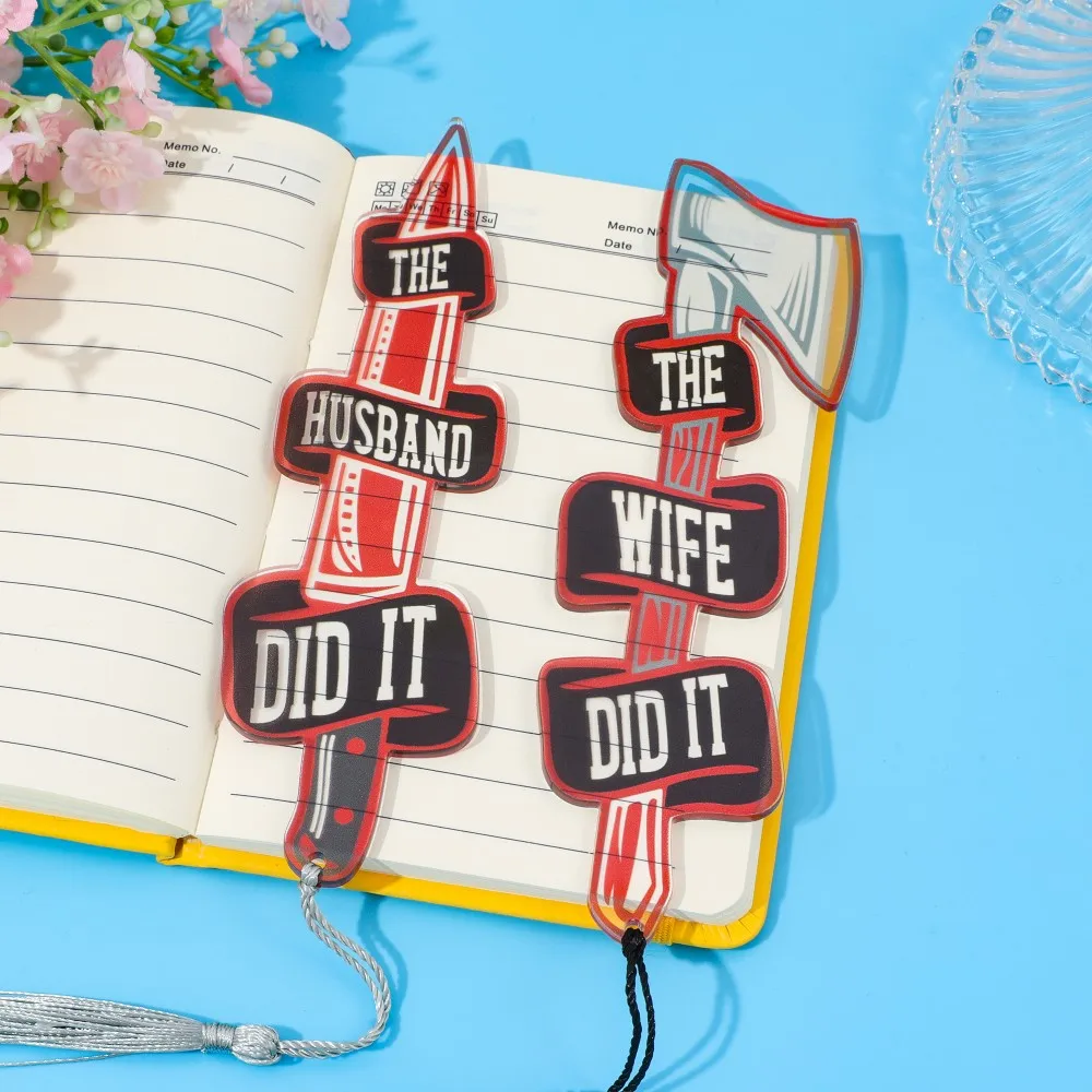 Suspense meme "THE HUSBAND/WIFE DID IT" acrylic bookmark - shaped interesting design, mystery novel marking, suspense fan
Suspense meme "THE HUSBAND/WIFE DID IT" acrylic bookmark - shaped interesting design, mystery novel marking, suspense fan