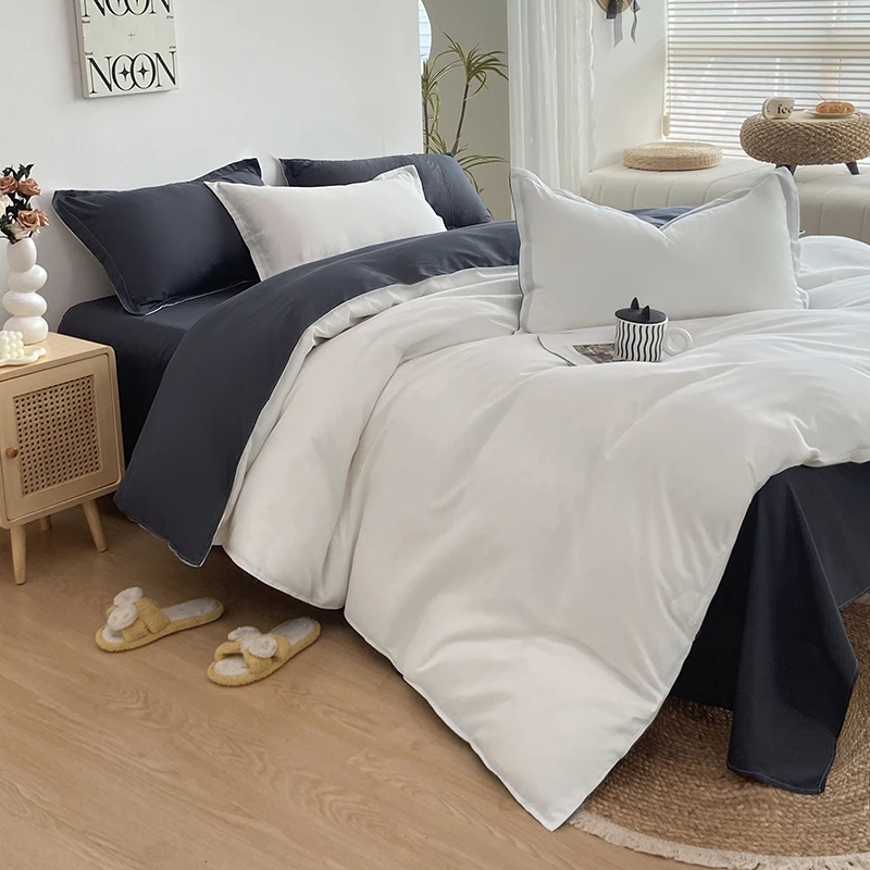 Solid Bed Linen Bedding Set 150/180/200x230cm Duvet Cover Pillowcase Single Couple Queen Double Size 1Pc Quilt Cover or 3Pcs/Set
Solid Bed Linen Bedding Set 150/180/200x230cm Duvet Cover Pillowcase Single Couple Queen Double Size 1Pc Quilt Cover or 3Pcs/Set