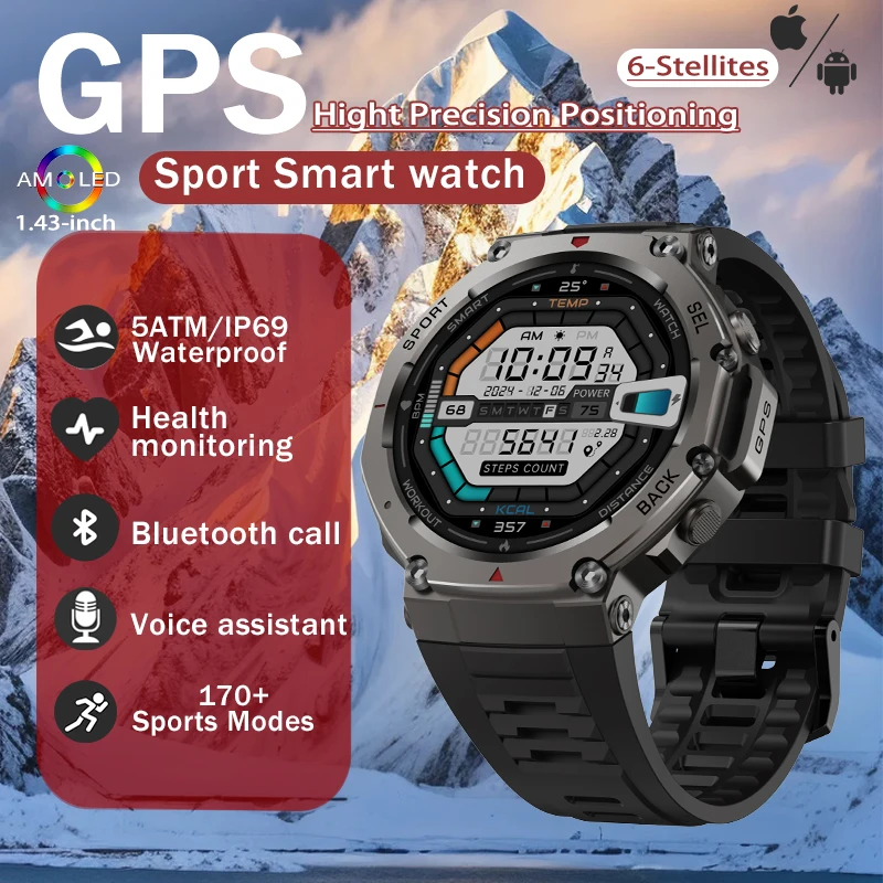T-Rex 3 GPS Smart Watch 5 ATM Waterproof Built-in Dual-band GNSS Compass Military Sport Smartwatch Men 2025 New for Xiaomi
T-Rex 3 GPS Smart Watch 5 ATM Waterproof Built-in Dual-band GNSS Compass Military Sport Smartwatch Men 2025 New for Xiaomi