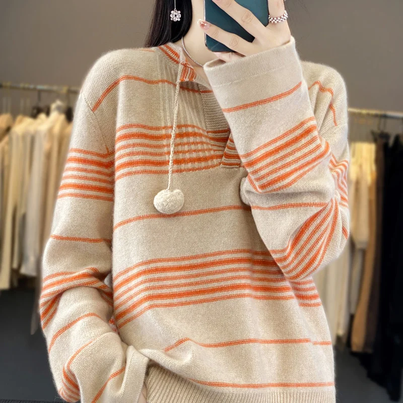 New 2023 Pullover Long Sleeve Women's V-Neck Sweater Colorful Knitted Loose Fall/Winter 100% Australian Sweater Women's Sweater
New 2023 Pullover Long Sleeve Women's V-Neck Sweater Colorful Knitted Loose Fall/Winter 100% Australian Sweater Women's Sweater