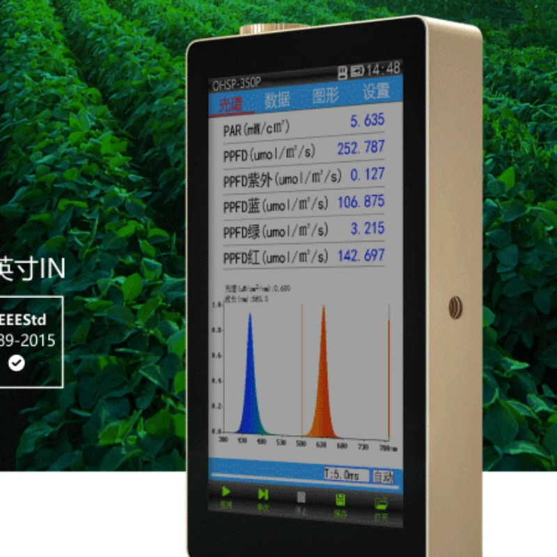 Plant LED lamp full analyzer grow light PPFD/PAR wavelength illuminance detector OHSP350P
Plant LED lamp full analyzer grow light PPFD/PAR wavelength illuminance detector OHSP350P