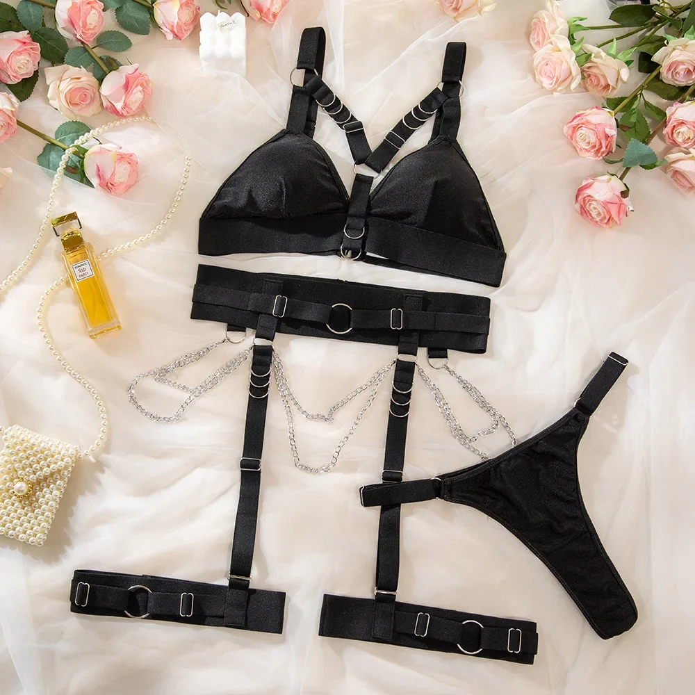 3-piece Sexy Women's Transparent Lace Sexy Lingerie Lingerie Bra Garter Belt Underwear Set Seamless Mesh Splicing Lingerie Set
3-piece Sexy Women's Transparent Lace Sexy Lingerie Lingerie Bra Garter Belt Underwear Set Seamless Mesh Splicing Lingerie Set