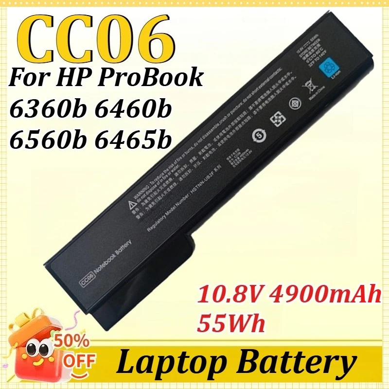 CC06 10.8V 4900mAh 55Wh Battery for HP ProBook 6360b 6460b 6560b 6465b 6565b 6475b 6565b 6570b 6470b 6470b EliteBook 8460w 8460p
CC06 10.8V 4900mAh 55Wh Battery for HP ProBook 6360b 6460b 6560b 6465b 6565b 6475b 6565b 6570b 6470b 6470b EliteBook 8460w 8460p