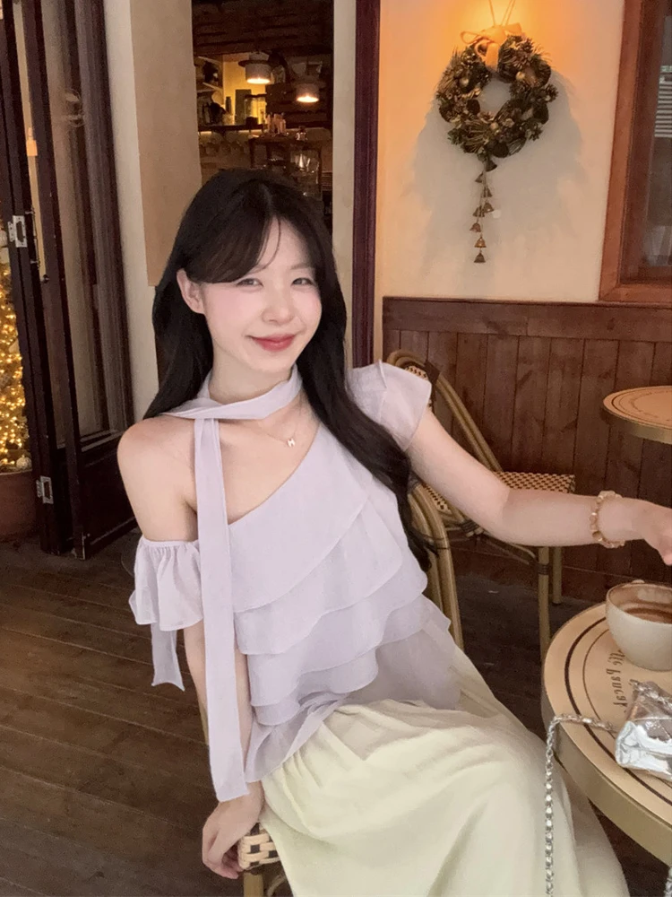 2026 Summer New Korean Style Chic Design Sensation Sash Lace Trim Shoulder Angle Chiffon Top Women's Fashionable Regular Length
2026 Summer New Korean Style Chic Design Sensation Sash Lace Trim Shoulder Angle Chiffon Top Women's Fashionable Regular Length