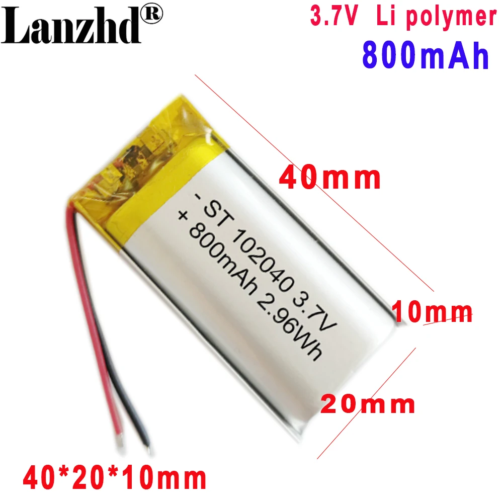 3.7 V Polymer lithium battery 102040 For Massager battery certification Beauty instrument massage instrument lithium battery
3.7 V Polymer lithium battery 102040 For Massager battery certification Beauty instrument massage instrument lithium battery