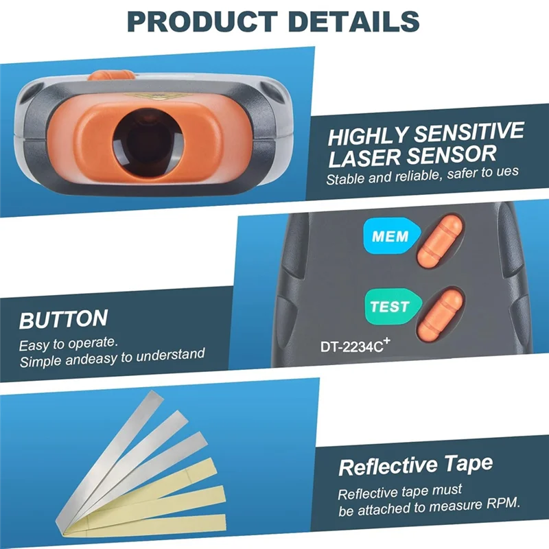 Classy-Digital Laser-Photo Tachometer Non Contact RPM Tach, Noncontact Laser-Photo Sensor With 2.5RPM To 99999 RPM
Classy-Digital Laser-Photo Tachometer Non Contact RPM Tach, Noncontact Laser-Photo Sensor With 2.5RPM To 99999 RPM