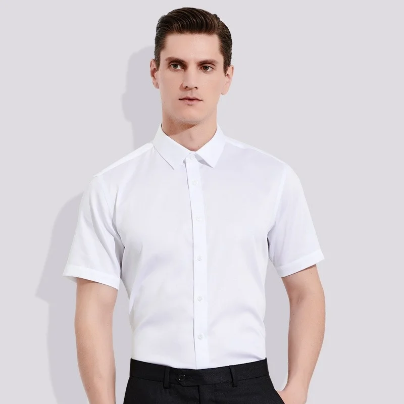 Summer Men's Business Elastic Short Sleeve Shirt Soild Elegant Dress Luxury Shirts For Men Blouses
Summer Men's Business Elastic Short Sleeve Shirt Soild Elegant Dress Luxury Shirts For Men Blouses