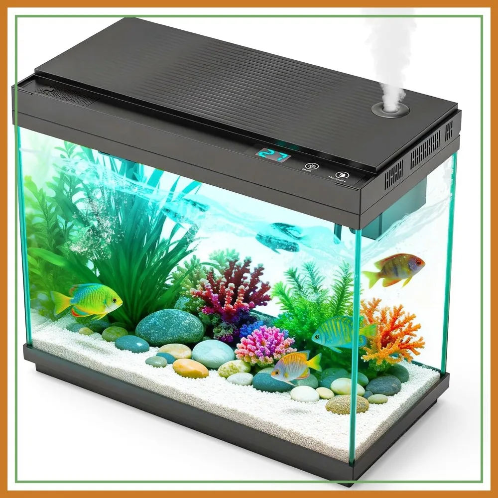 2.4 Gal Smart Aquarium with Silent Pump, Temp Display, RGB Lights, Humidifier, Black
2.4 Gal Smart Aquarium with Silent Pump, Temp Display, RGB Lights, Humidifier, Black