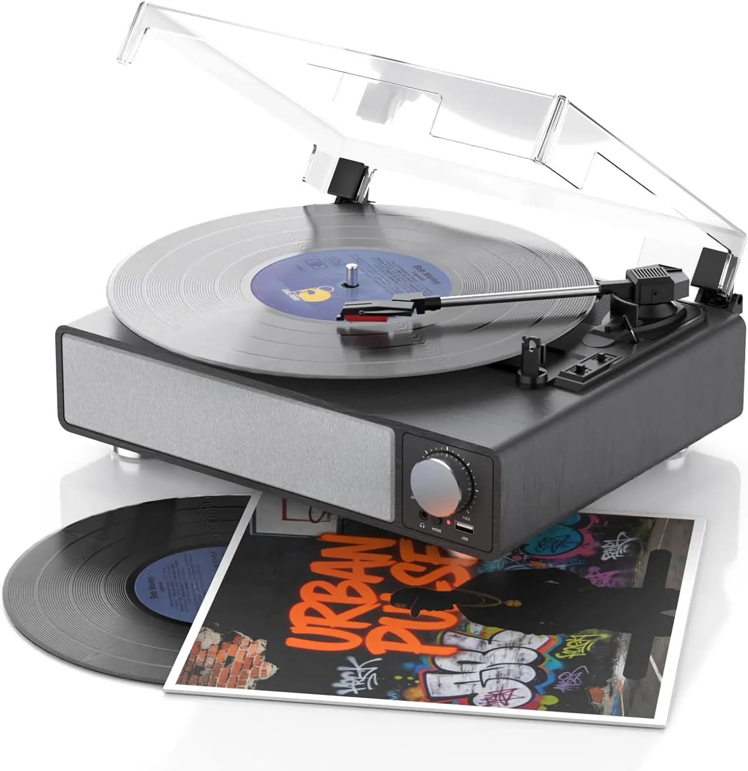 3-Speed Vinyl Record Player with Bluetooth, Speakers, Auto Stop, USB/RCA/Headphone Jacks, Vintage Wood Design
3-Speed Vinyl Record Player with Bluetooth, Speakers, Auto Stop, USB/RCA/Headphone Jacks, Vintage Wood Design