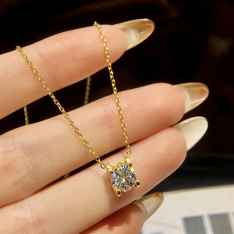 KNB Sparkling 1 CT DColor Shiny Moissanite Diamond Pendant Chain for Women 925 Sterling Silver Necklace Wedding Fine Jewelry
KNB Sparkling 1 CT DColor Shiny Moissanite Diamond Pendant Chain for Women 925 Sterling Silver Necklace Wedding Fine Jewelry