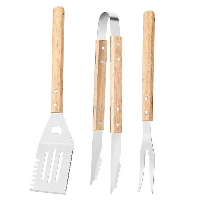 BBQ Grill Tools Set Stainless Steel Heavy Duty Grilling Accessories Kit Grill Utensils Set 3pcs Smooth Barbeque Utensils
BBQ Grill Tools Set Stainless Steel Heavy Duty Grilling Accessories Kit Grill Utensils Set 3pcs Smooth Barbeque Utensils